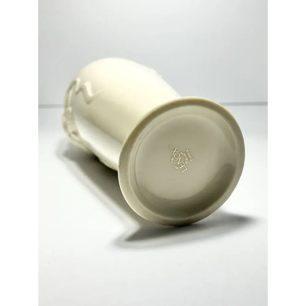 1980s Vintage Lenox Bone China Ivory & Gold Rim “Rose” Bud Vase 7 1/2”